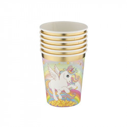 Unikornis papírpohár, 250 ml, 6 db Party kellékek Grafix
