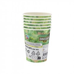 Dínós papírpohár, 250 ml, 6 db