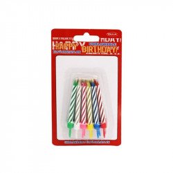 Szülinapi elfújhatatlan gyertya - csíkos, többféle Gyertya, tortadísz Nincs
