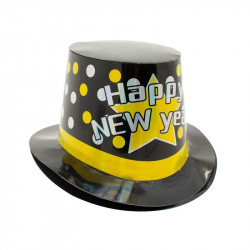 Happy New Year Kalap Fekete Party dekoráció Nincs