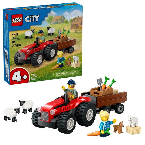 LEGO 60461 Piros traktor, utánfutó és juhok