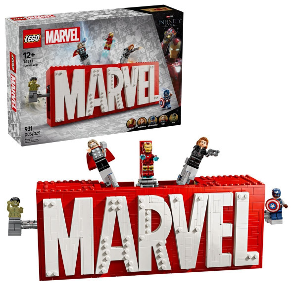 LEGO 76313 MARVEL logó és minifigurák