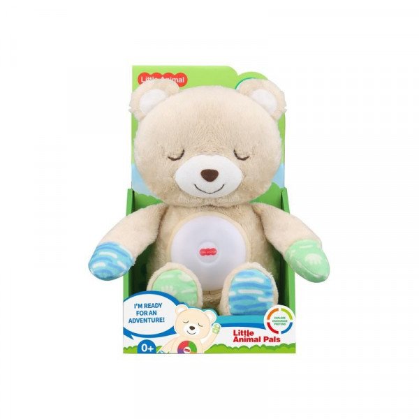 Zenélő, világító plüss maci, 30 cm