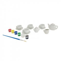 Csináld magad! Festhető porcelán teáskészlet, 15 db-os Kreatív készlet Nincs