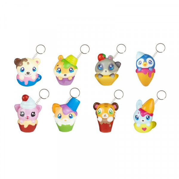 Mini squishy kulcstartó, 5 cm, 8 féle