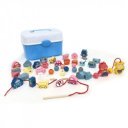 Fa gyöngyfűző tárolódobozban (44 db)