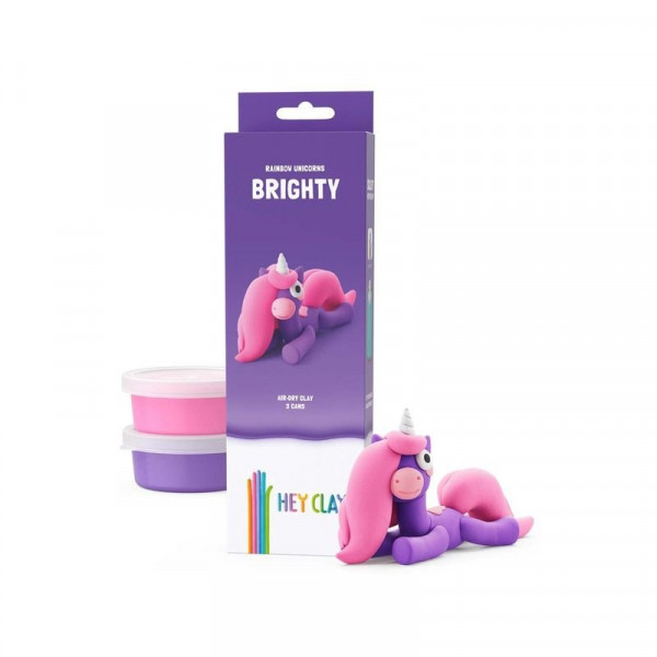 Hey Clay Figura Unikornis Lila Brighty