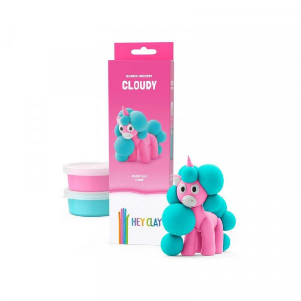 Hey Clay Figura Unikornis Pink Cloudy