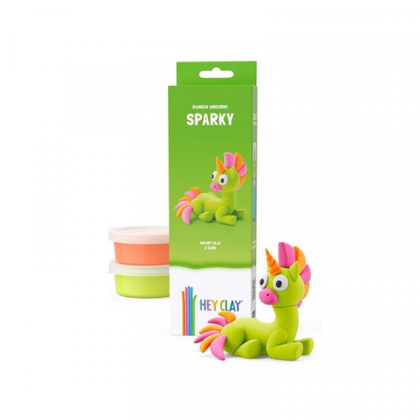 Hey Clay Figura Unikornis Zöld Sparky
