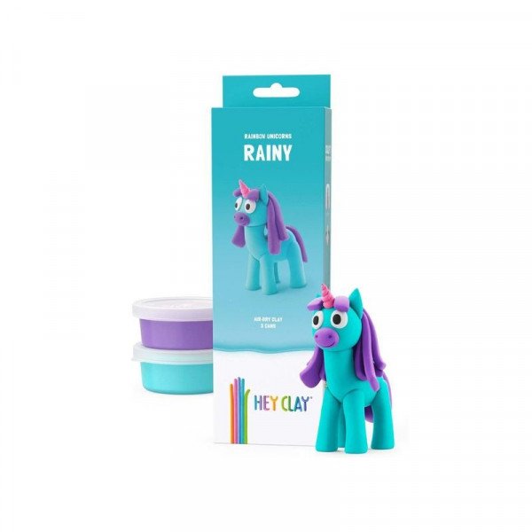 Hey Clay Figura Unikornis Aqua Rainy