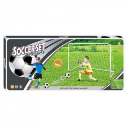 Fém futballkapu 16 cm-es labdával és pumpával Egyéb sporteszköz