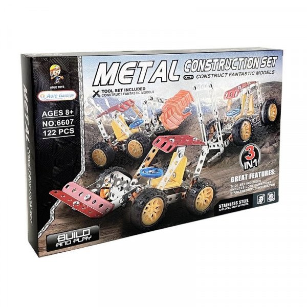 Fémépítő - 3IN1 teherautók, 122 db
