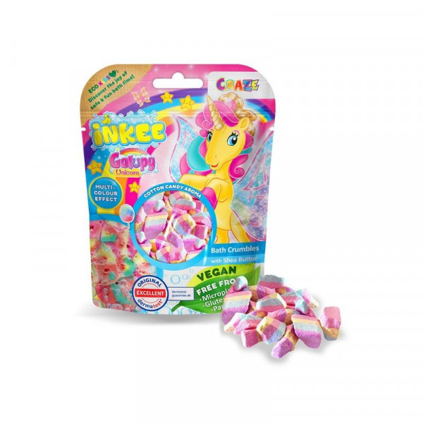 Inkee, vegan fürdő kristály Unikornis, vattacukor aromájú
