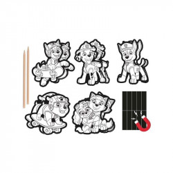 Képkarcoló hűtőmágnes, 10 db - Mancs őrjárat