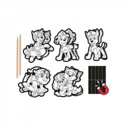 Képkarcoló hűtőmágnes, 10 db - Mancs őrjárat Kreatív készlet Grafix