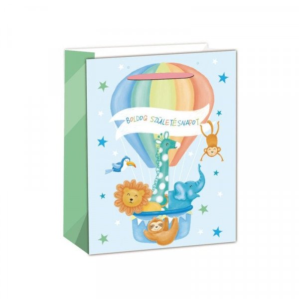 Papírtasak kék hőlégballon 18*23