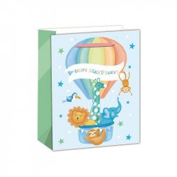 Papírtasak kék hőlégballon 18*23 Díszcsomagoló, dísztasak Nincs