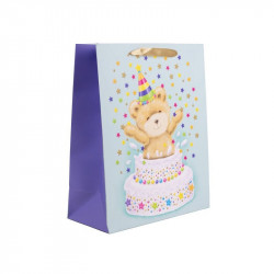 Papírtasak maci tortában 18*23 Díszcsomagoló, dísztasak Nincs