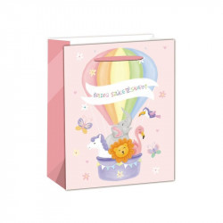 Papírtasak kék hőlégballon 26*32 Díszcsomagoló, dísztasak Nincs