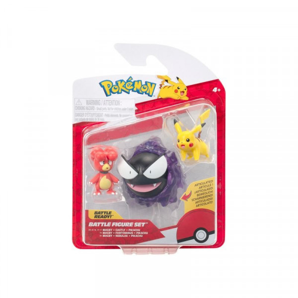 Pokémon 3 db-os figura - Magby, Pikachu, Gastly