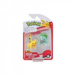 Pokémon 2 db-os figura - Bulbasaur, Pikachu Kártya Nincs