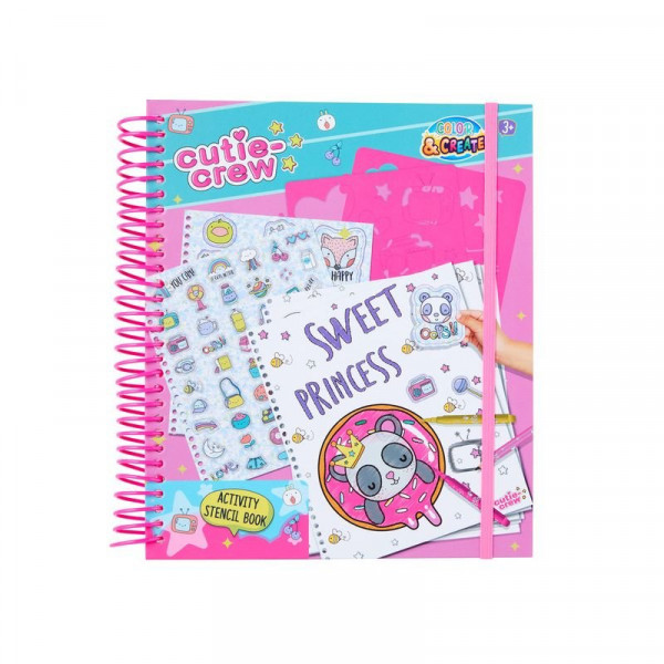 Cutie Crew foglalkoztató füzet sablonnal, matricákkal ceruzákkal