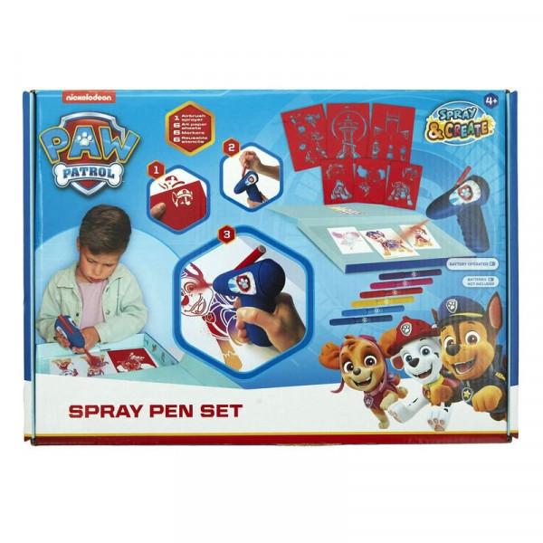 Elemes fújó filctoll szett, sablonnal, 6 tollal, Mancs őrjárat