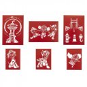 Elemes fújó filctoll szett, sablonnal, 6 tollal, Mancs őrjárat