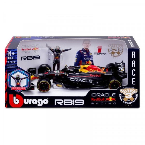 Bburago 1/24 F1 versenyautó pilótával - Oracle Red Bull RB19