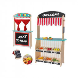 Jouéco® - 2 in 1 bábszínház, és kisbolt gyümölcsökkel Szerepjáték Nincs