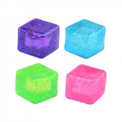 Stresszoldó csillogó kocka, 4 szín Kreatív készlet Nincs