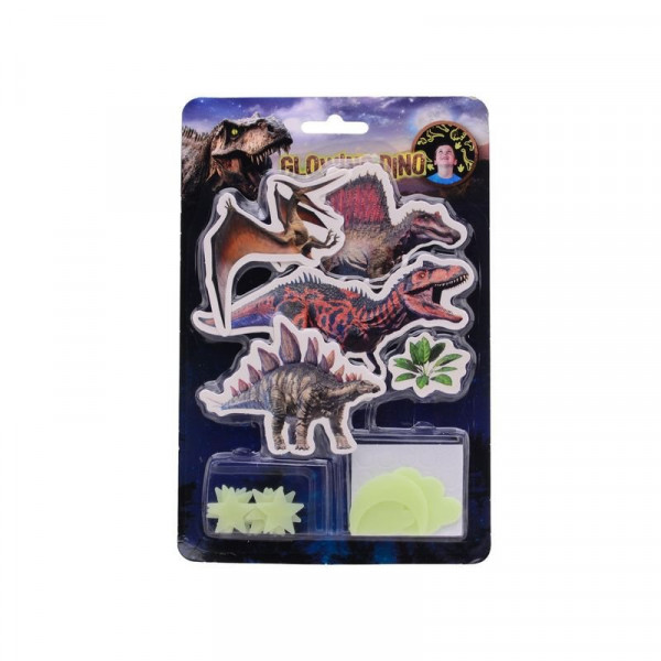 Sötétben világító dínó falmatricák, 2 féle