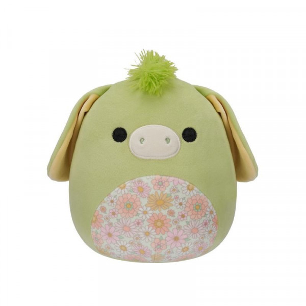 Squishmallows 20 cm - Juniper a zöld szamár virágos hassal