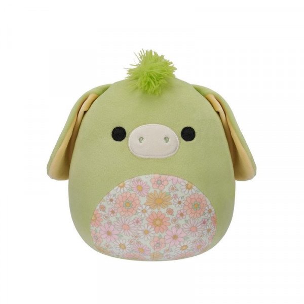 Squishmallows 20 cm - Juniper a zöld szamár virágos hassal