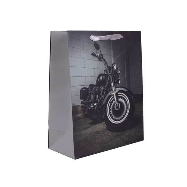 Papírtasak fekete motoros 26*32