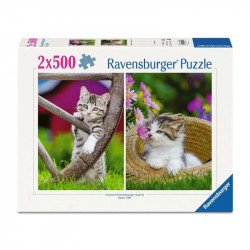 Puzzle 2x500 db - Kiscicák vidéken 1000-2999 darabos puzzle Ravensburger