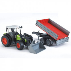 Bruder-Claas Nectis markolós traktor utánfutóval Autó, jármű Bruder