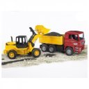 MAN TGA építőipari teherautó és FR 130 csuklós rakodó