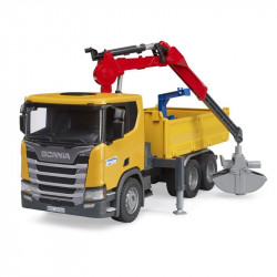 Scania Super 560R építőipari teherautó daruval és 2 raklappal