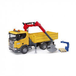 Scania Super 560R építőipari teherautó daruval és 2 raklappal