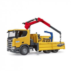Scania Super 560R építőipari teherautó daruval és 2 raklappal
