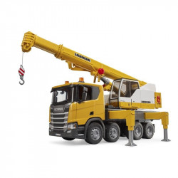 Scania Super 560R Liebherr darus teherautó L+S modullal Autó, jármű Bruder