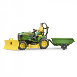 BWORLD John Deere Fűnyíró traktor pótkocsival és kertésszel