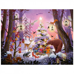 Puzzle 2000 db - Karácsony az erdőben
