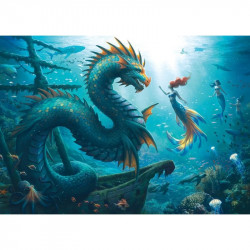 Puzzle 1000 db - Sárkány, sellő, teknős