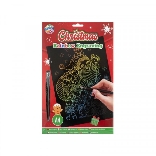 Karácsonyi képkarcoló, A4, 2 féle (arany /ezüst)