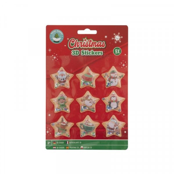 Karácsonyi 3D matrica, 9 db /csomag, 2 féle