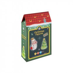 Karácsonyi figurafestő, 7 cm, 2 db, 2 féle (hóember+rénszarvas, Mikulás+karácsonyfa) Festés, színezés, rajzolás Grafix