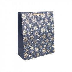 Papírtasak arany hópihék 2632 Díszcsomagoló, dísztasak