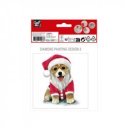 Karácsonyi gyémántfestős üdvözlőlapok, 13x13 cm, 2 db, +2 boríték